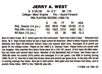 1981 TCMA #32 Jerry West Back