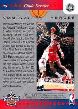 1992-93 Upper Deck NBA All-Stars #13 Clyde Drexler Back