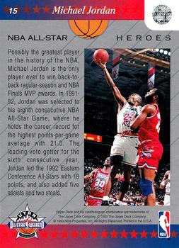 1992-93 Upper Deck NBA All-Stars #15 Michael Jordan Back