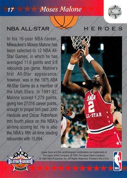 1992-93 Upper Deck NBA All-Stars #17 Moses Malone Back