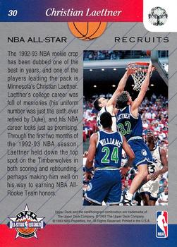 1992-93 Upper Deck NBA All-Stars #30 Christian Laettner Back