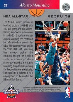 1992-93 Upper Deck NBA All-Stars #32 Alonzo Mourning Back