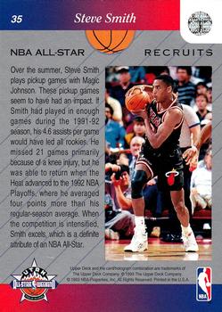 1992-93 Upper Deck NBA All-Stars #35 Steve Smith Back