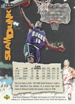 1997 Upper Deck Nestle Slam Dunk #SD26 Glenn Robinson Back