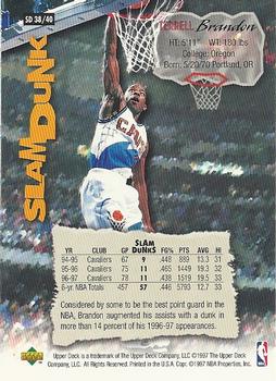 1997 Upper Deck Nestle Slam Dunk #SD38 Terrell Brandon Back