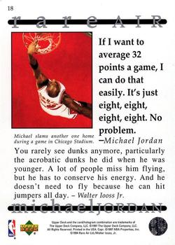 1997 Upper Deck Michael Jordan Rare Air Tribute Box Set #18 Michael Jordan Back