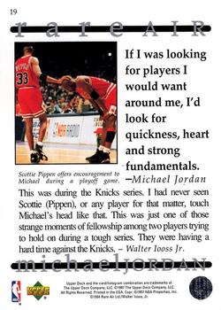 1997 Upper Deck Michael Jordan Rare Air Tribute Box Set #19 Michael Jordan / Scottie Pippen Back