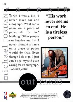 1997 Upper Deck Michael Jordan Rare Air Tribute Box Set #54 Michael Jordan Back