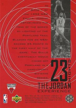 1996 Upper Deck 23 Nights: The Jordan Experience 3x5 #2 Michael Jordan Back