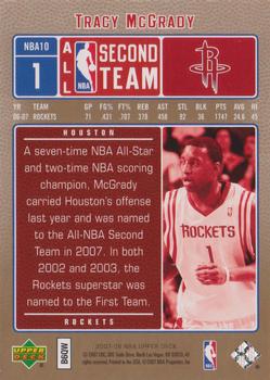2007-08 Upper Deck - All-NBA #NBA10 Tracy McGrady Back