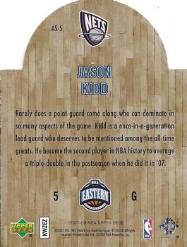 2007-08 Upper Deck - NBA All-Star East Die Cut #AS-5 Jason Kidd Back