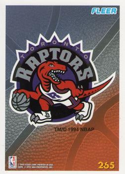 1994-95 Fleer European #265 Toronto Raptors Front