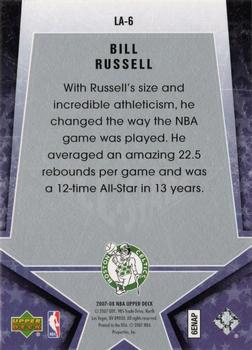 2007-08 Upper Deck - Legendary NBA All-Stars #LA-6 Bill Russell Back