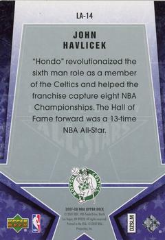 2007-08 Upper Deck - Legendary NBA All-Stars #LA-14 John Havlicek Back