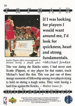 1994 Upper Deck Jordan Rare Air #20 Michael Jordan / Scottie Pippen Back