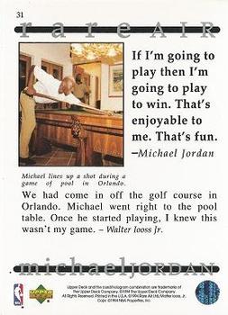 1994 Upper Deck Jordan Rare Air #31 Michael Jordan Back