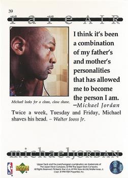 1994 Upper Deck Jordan Rare Air #39 Michael Jordan Back