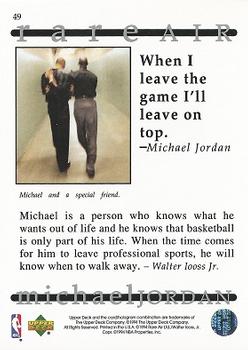 1994 Upper Deck Jordan Rare Air #49 Michael Jordan Back