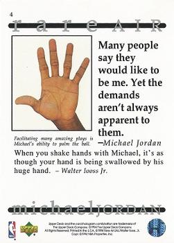 1994 Upper Deck Jordan Rare Air #4 Michael Jordan Back