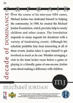 1994 Upper Deck Jordan Rare Air #70 Michael Jordan Back