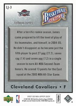 2007-08 Upper Deck - Basketball Heroes: LeBron James #LJ-3 LeBron James Back