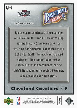 2007-08 Upper Deck - Basketball Heroes: LeBron James #LJ-4 LeBron James Back