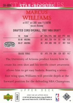 2007-08 Upper Deck - Santa Hat Star Rookies #SH-MW Marcus Williams Back