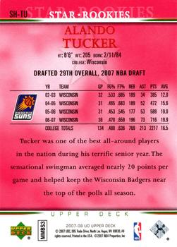 2007-08 Upper Deck - Santa Hat Star Rookies #SH-TU Alando Tucker Back