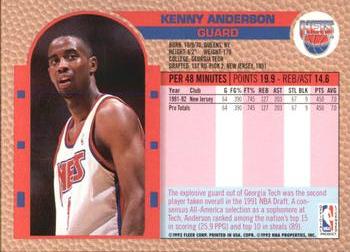 1992-93 Fleer Tony's Pizza #NNO Kenny Anderson Back