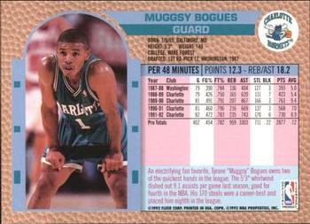 1992-93 Fleer Tony's Pizza #NNO Muggsy Bogues Back