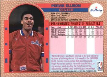 1992-93 Fleer Tony's Pizza #NNO Pervis Ellison Back