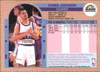 1992-93 Fleer Tony's Pizza #NNO Chris Jackson Back