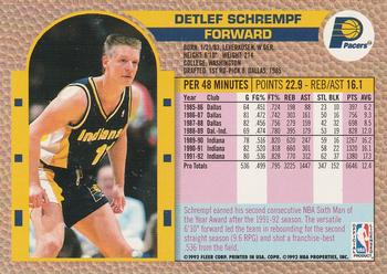 1992-93 Fleer Tony's Pizza #NNO Detlef Schrempf Back