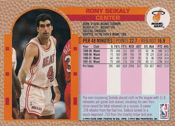 1992-93 Fleer Tony's Pizza #NNO Rony Seikaly Back
