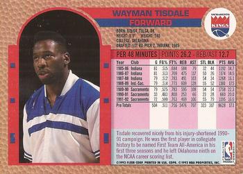1992-93 Fleer Tony's Pizza #NNO Wayman Tisdale Back