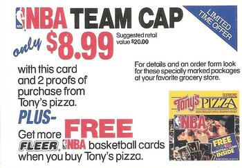 1992-93 Fleer Tony's Pizza #NNO Coupon Card Back