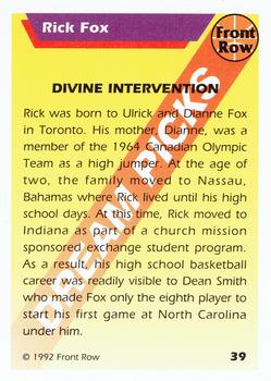1992 Front Row Dream Picks - Gold #39 Rick Fox Back