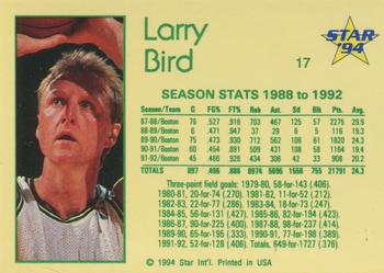 1993-94 Star #17 Larry Bird Back