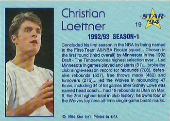 1993-94 Star #19 Christian Laettner Back