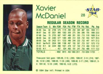 1993-94 Star #28 Xavier McDaniel Back