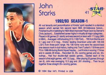 1993-94 Star #41 John Starks Back