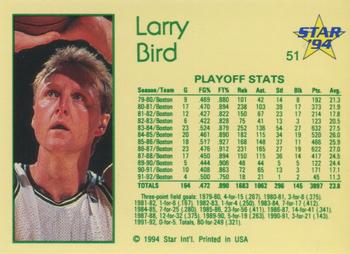 1993-94 Star #51 Larry Bird Back