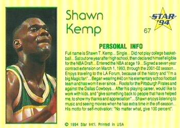 1993-94 Star #67 Shawn Kemp Back