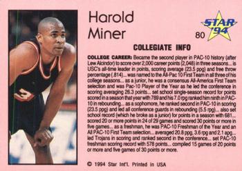 1993-94 Star #80 Harold Miner Back