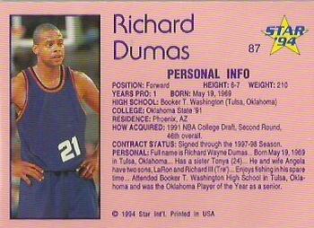 1993-94 Star #87 Richard Dumas Back