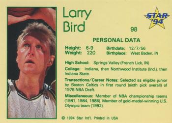 1993-94 Star #98 Larry Bird Back