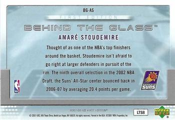 2007-08 Upper Deck First Edition - Behind the Glass #BG-AS Amare Stoudemire Back