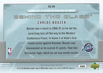 2007-08 Upper Deck First Edition - Behind the Glass #BG-BO Carlos Boozer Back