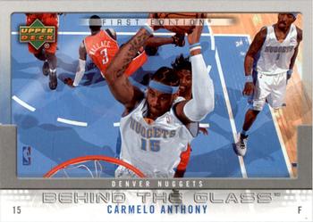 2007-08 Upper Deck First Edition - Behind the Glass #BG-CA Carmelo Anthony Front