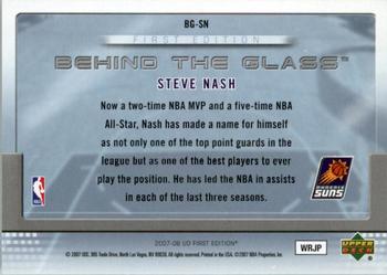 2007-08 Upper Deck First Edition - Behind the Glass #BG-SN Steve Nash Back